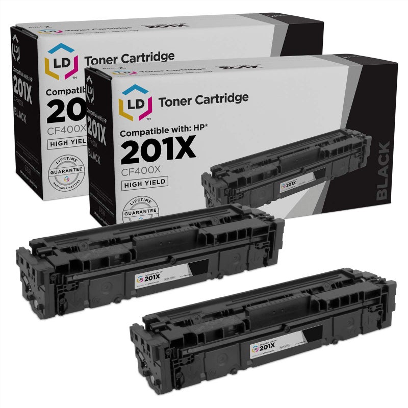 LD Products Compatible Toner Cartridge Replacement for (2-Pack, Black) HP 201X CF400X High Yield for use in Color LaserJet: M252dw, M252n, M277c6, M277n, MFP M277dw - Image 1